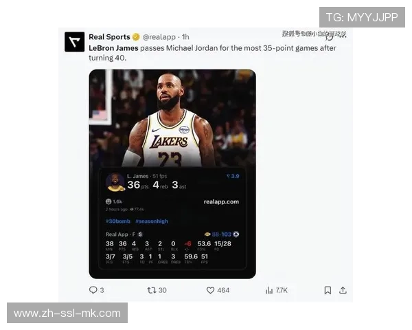 老将詹姆斯持续刷新40岁以上球员数据纪录，场均23+7+7